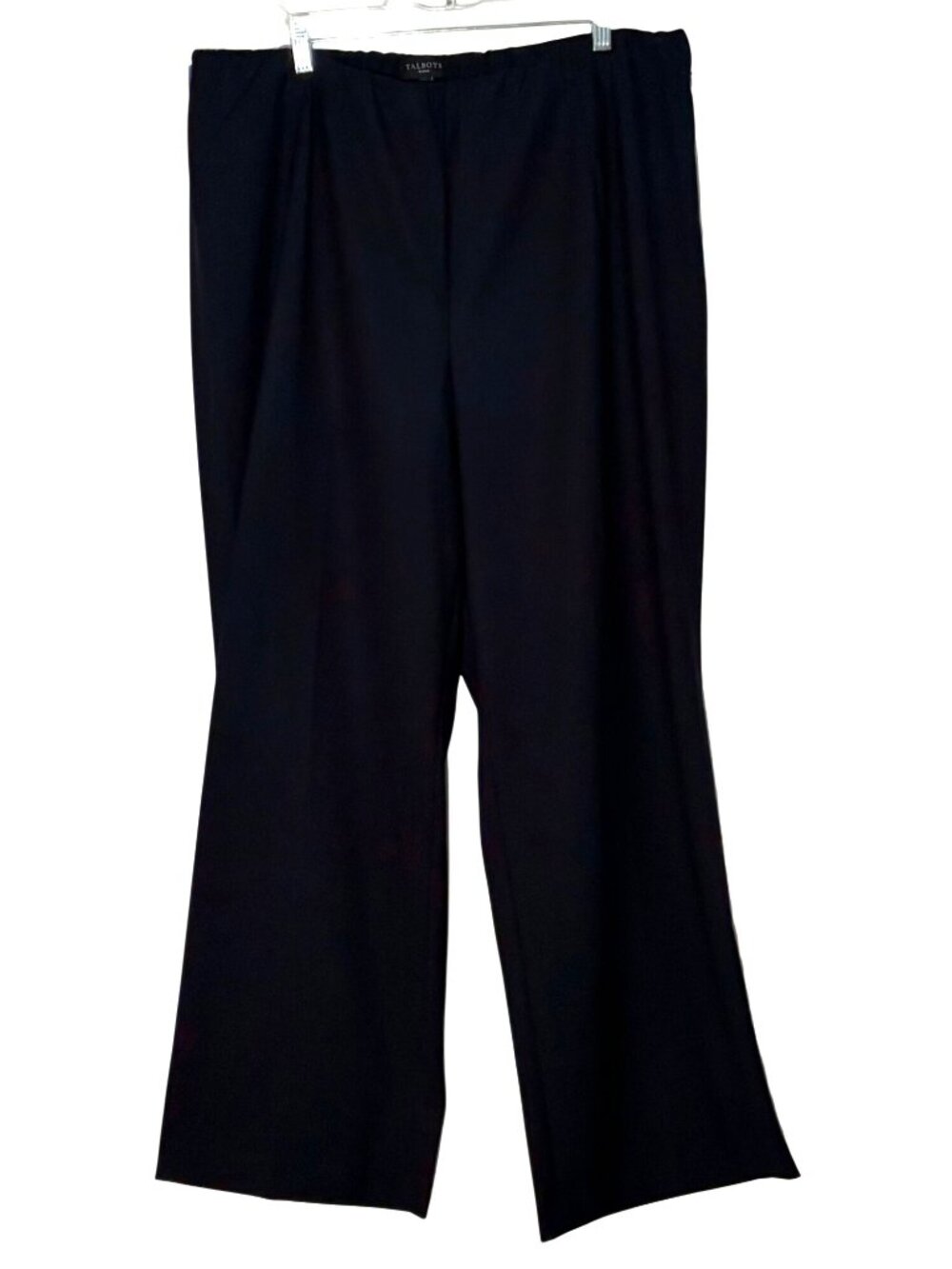 Talbots Woman Black Wide-Leg Pants Size 18W Elastic Waist NWT Comfort Office
